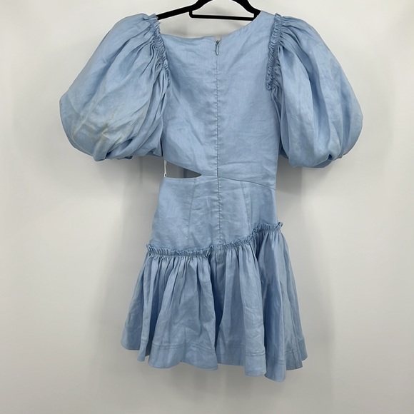 Aje Chateau Cut Out Mini Dress in Sky Blue - Picture 11 of 13